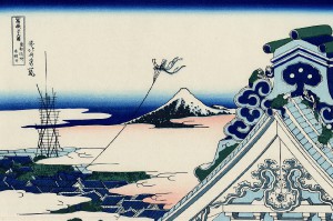 hokusai 36 ansichten mount fuji 04 Asakusa Honganji temple in th Eastern capital