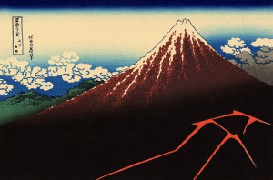 hokusai 36 ansichten mount fuji 32 Lightnings below the summit
